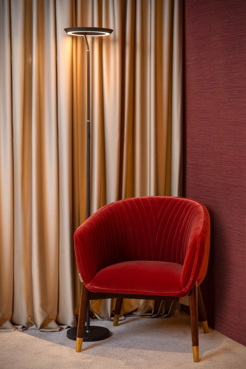 Lucide CELESTE - Stojacia lampa - Ø 28 cm - LED Rozm. - 1x24W 2700K - Čierna